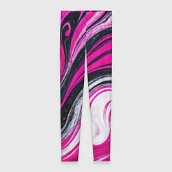 Леггинсы женские Розово белая абстракция, цвет: 3D-принт