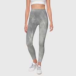 Леггинсы женские Абстракция - rare white strokes on gray, цвет: 3D-принт — фото 2