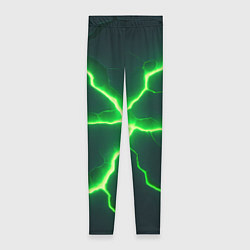 Леггинсы женские Зеленый неон из плит, цвет: 3D-принт