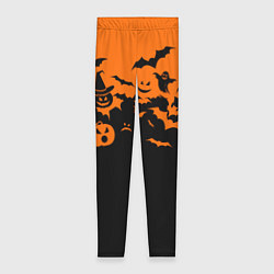 Женские легинсы Хэллоуин тыквы и призраки