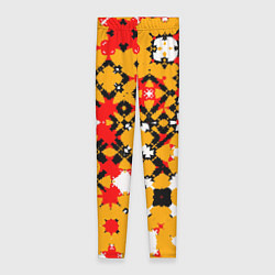 Женские легинсы Красно-желтая геометрическая абстракция