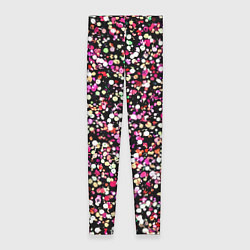 Леггинсы женские Тёмно-розовый абстрактный в мелкую крапинку, цвет: 3D-принт
