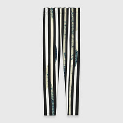 Леггинсы женские Абстрактные полосы чёрно-белый, цвет: 3D-принт