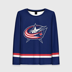 Лонгслив женский Columbus Blue Jackets, цвет: 3D-принт