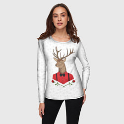 Лонгслив женский Christmas Deer, цвет: 3D-принт — фото 2