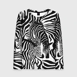 Лонгслив женский Полосатая зебра, цвет: 3D-принт