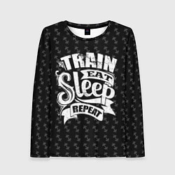 Женский лонгслив Train Eat Sleep Repeat