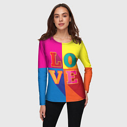 Лонгслив женский Love three-dimensional letters, цвет: 3D-принт — фото 2