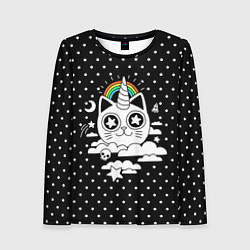 Женский лонгслив Магический котик