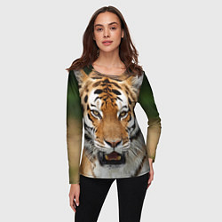 Лонгслив женский Рык тигра, цвет: 3D-принт — фото 2