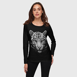 Лонгслив женский Серый тигр, цвет: 3D-принт — фото 2