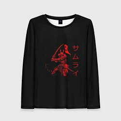 Лонгслив женский Японские иероглифы - самурай, цвет: 3D-принт