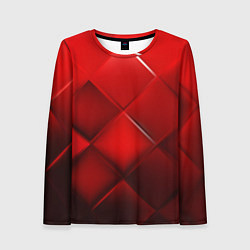 Лонгслив женский Red squares, цвет: 3D-принт