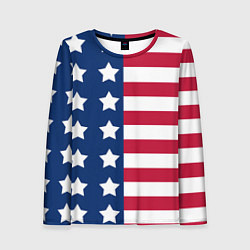 Лонгслив женский USA Flag, цвет: 3D-принт