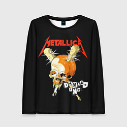 Лонгслив женский Metallica - orange skull, цвет: 3D-принт