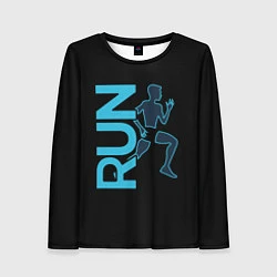 Лонгслив женский RUN: Black Style, цвет: 3D-принт