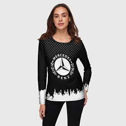 Лонгслив женский Mercedes-Benz: Black Side, цвет: 3D-принт — фото 2