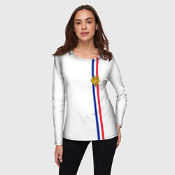 Лонгслив женский Франция: лента с гербом, цвет: 3D-принт — фото 2