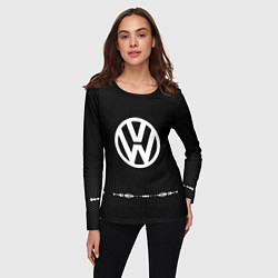 Лонгслив женский Volkswagen: Black Abstract, цвет: 3D-принт — фото 2
