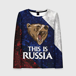 Лонгслив женский Russia: Roaring Bear, цвет: 3D-принт