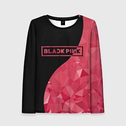 Женский лонгслив Black Pink: Pink Polygons