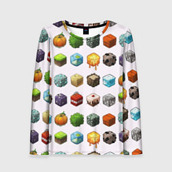 Лонгслив женский Minecraft Cubes, цвет: 3D-принт
