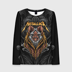 Лонгслив женский Metallica мышь летучая, цвет: 3D-принт