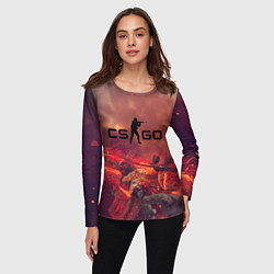Лонгслив женский CS GO logo abstract style, цвет: 3D-принт — фото 2