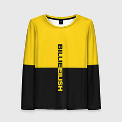 Лонгслив женский BILLIE EILISH: Yellow & Black, цвет: 3D-принт