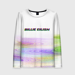 Лонгслив женский BILLIE EILISH: White Glitch, цвет: 3D-принт