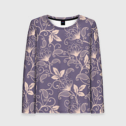 Лонгслив женский Узоры Цветы, цвет: 3D-принт