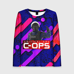 Лонгслив женский C-OPS, цвет: 3D-принт