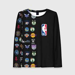 Лонгслив женский NBA Team Logos 2, цвет: 3D-принт