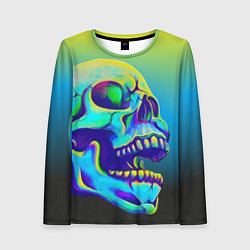 Лонгслив женский Neon skull, цвет: 3D-принт
