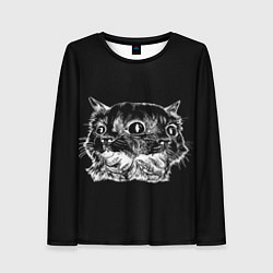 Лонгслив женский Чокнутый кот, цвет: 3D-принт