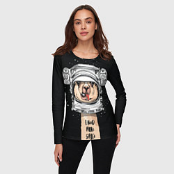 Лонгслив женский Космическая Лама, цвет: 3D-принт — фото 2