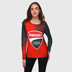 Лонгслив женский Ducati Corse logo, цвет: 3D-принт — фото 2