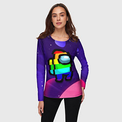 Лонгслив женский AMONG US - RAINBOW SPACE, цвет: 3D-принт — фото 2