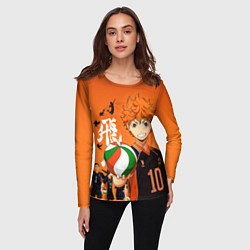 Лонгслив женский ВОЛЕЙБОЛ!! HAIKYUU!!, цвет: 3D-принт — фото 2