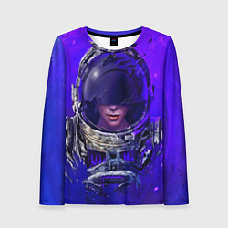 Лонгслив женский Девушка в Космосе, цвет: 3D-принт