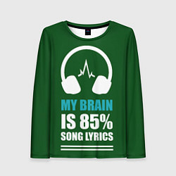 Лонгслив женский Музыка в наушниках, цвет: 3D-принт