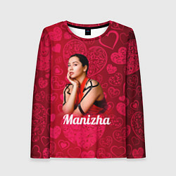 Лонгслив женский Manizha Сердечки, цвет: 3D-принт