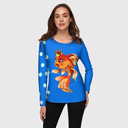 Лонгслив женский Золотая рыбка, цвет: 3D-принт — фото 2
