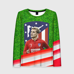 Лонгслив женский Антуан Гризманн Antoine Griezmann спина Z, цвет: 3D-принт