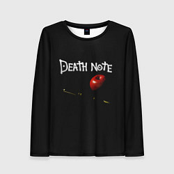 Лонгслив женский Death Note яблоко и ручка, цвет: 3D-принт