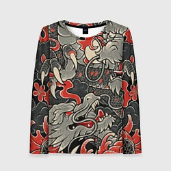 Лонгслив женский Китайский Дракон, China Dragon, цвет: 3D-принт