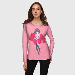 Лонгслив женский Аниме Девушка Любовь, цвет: 3D-принт — фото 2