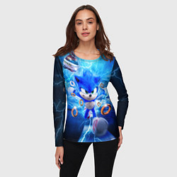 Лонгслив женский SONIC СИНИЙ ЁЖ Z, цвет: 3D-принт — фото 2