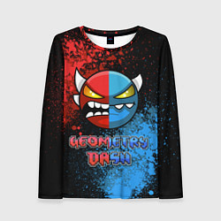 Лонгслив женский Geometry Dash Red Blue, цвет: 3D-принт