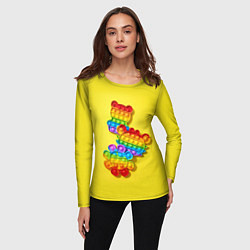 Лонгслив женский АНТИСТРЕСС ПОП ИТ POP IT, цвет: 3D-принт — фото 2